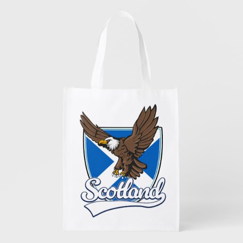Scotland travel logo grocery bag