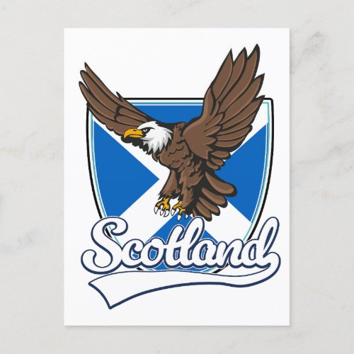 Scotland travel logo postcard