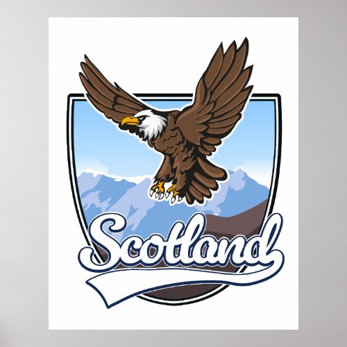 Scotland travel logo poster