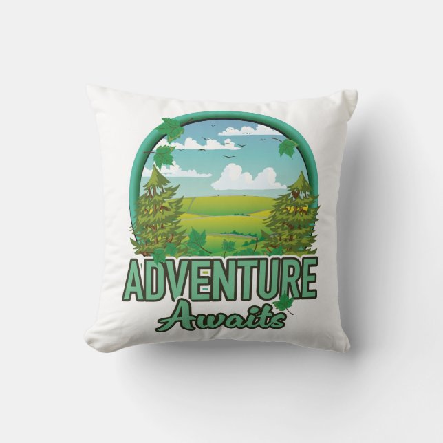 Scotland Travel logo Throw Pillow (Front)