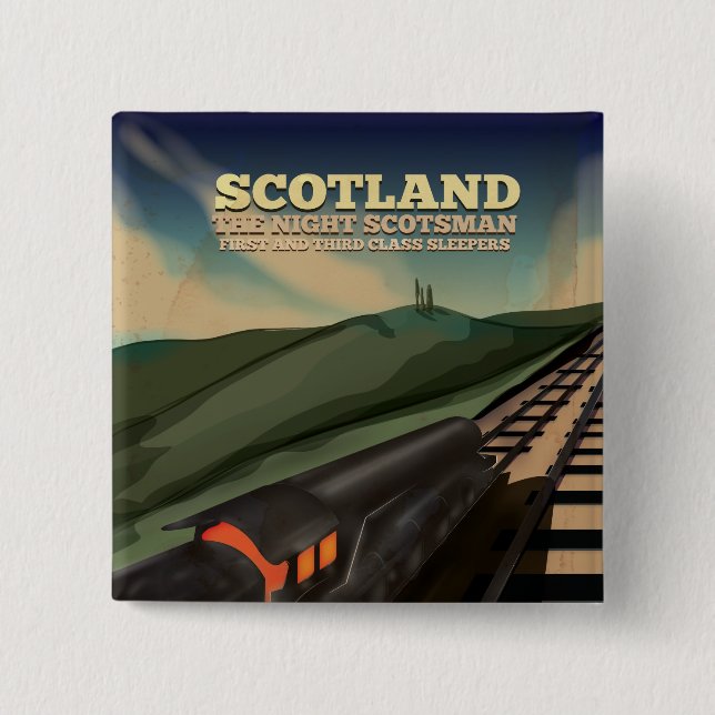 Scotland Travel Poster Button (Front)