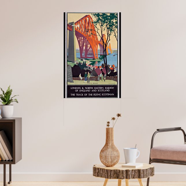 Scotland Travel Poster, Forth Bridge, Poster (Living Room 3)
