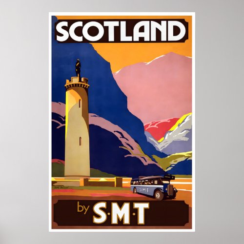 Scotland Travel Poster Scottish Motor Traction Art