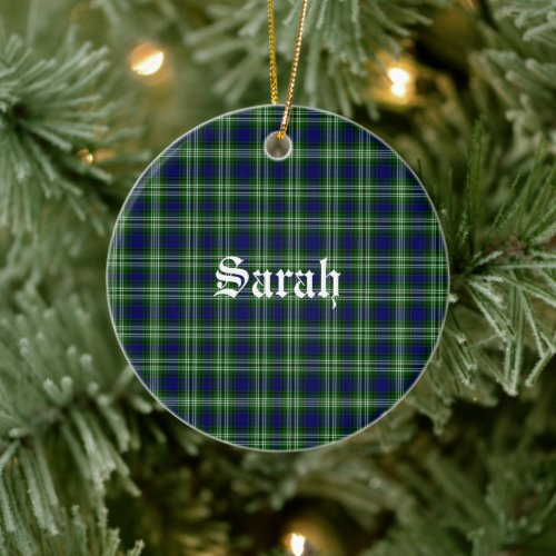 Scotland Tweedside District Tartan Personalized Ceramic Ornament