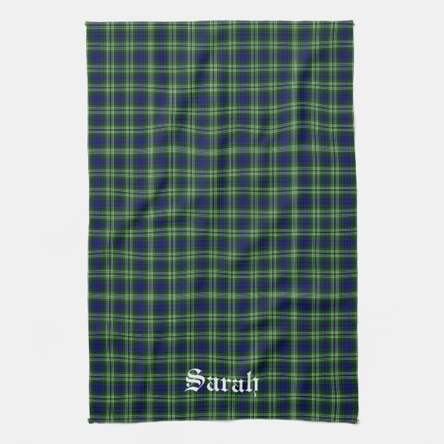 Scotland Tweedside District Tartan Personalized Kitchen Towel (Vertical)