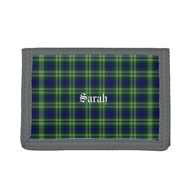 Scotland Tweedside District Tartan Personalized Trifold Wallet (Front)