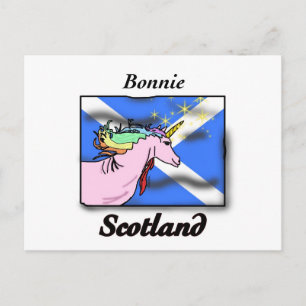 Scotland unicorn flag postcard