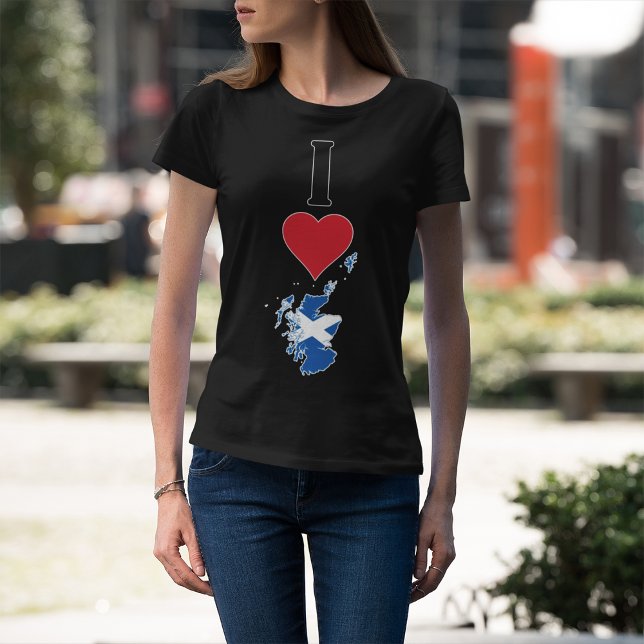 Scotland Vertical I Love Scottish Flag Map Womens T-Shirt (Creator Uploaded)