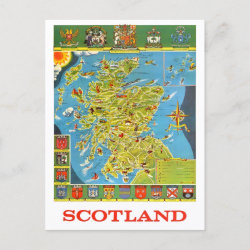 Scotland vintage travel Postcard
