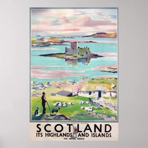 Scotland vintage travel poster