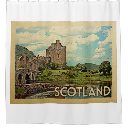 Scotland Vintage Travel Shower Curtain