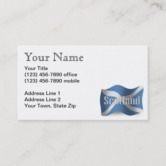 Scotland Waving Flag Business Card (Front)