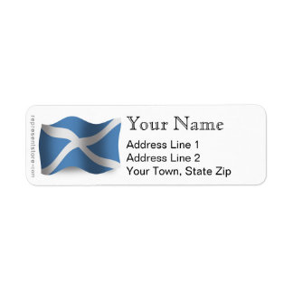 Scotland Waving Flag Label