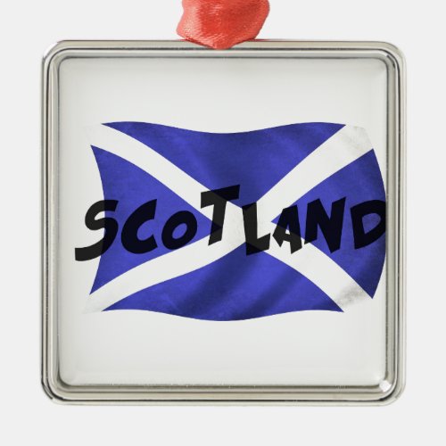 Scotland Wavy Flag Metal Ornament