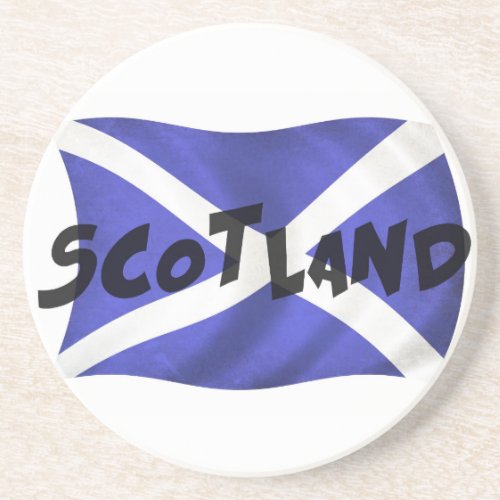 Scotland Wavy Flag Sandstone Coaster