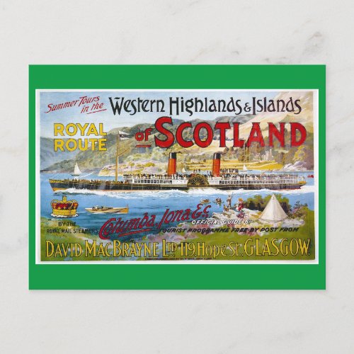 Scotland Western Highlands Glasgow Postcard