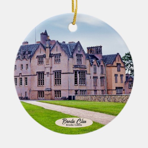 Scotlands Brodie Castle Tartan Christmas Gift Ceramic Ornament