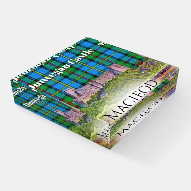 Scotland's Dunvegan Castle Clan MacLeod Tartan 2 Paperweight (Angled)