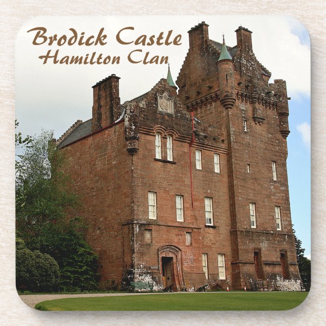 Scotland's Elegant Brodick Castle – Hamilton Clan Beverage Coaster (Front)
