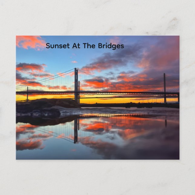 Scotlands IconicView Of Its Bridges at Sunset Postcard (Front)