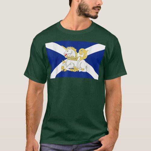 Scotlands National Animal Unicorn on Scottish Fla T_Shirt