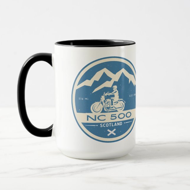 Scotland's North Coast 500 motorcycle touring Mug (Left)