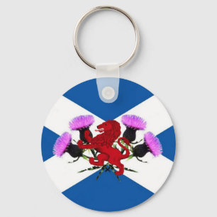 Scotland's Rampant lion, thistles Keychain