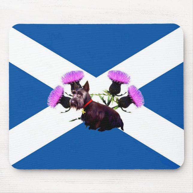 Scotland's Scottish terrier an thistles Mouse Pad (Front)