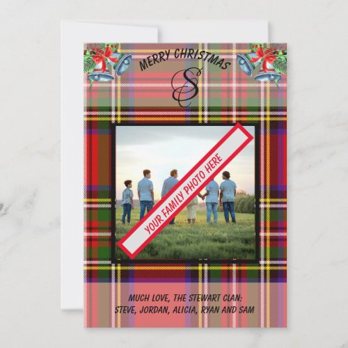 Scotlands Stewart Clan Tartan Castle Xmas Holiday Card