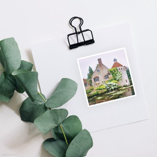 Scotney Castle Oil Painting Sticker