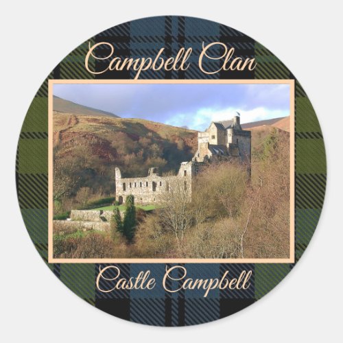 Scots Campbell Clan  Castle Classic Round Sticker