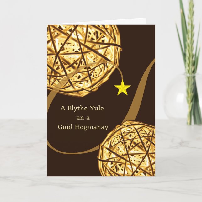 Scots Christmas and New Year Yule and Hogmanay Holiday Card (Front)