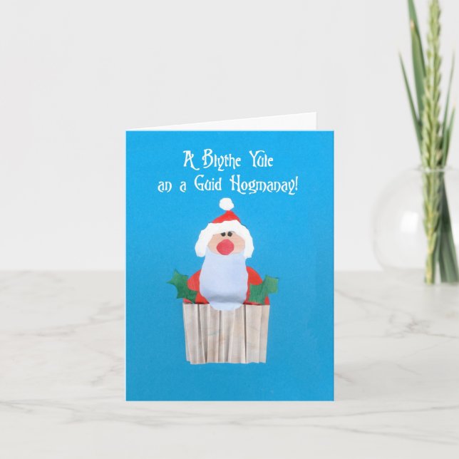 Scots 'Christmas Cupcake with Santa' Card (Front)