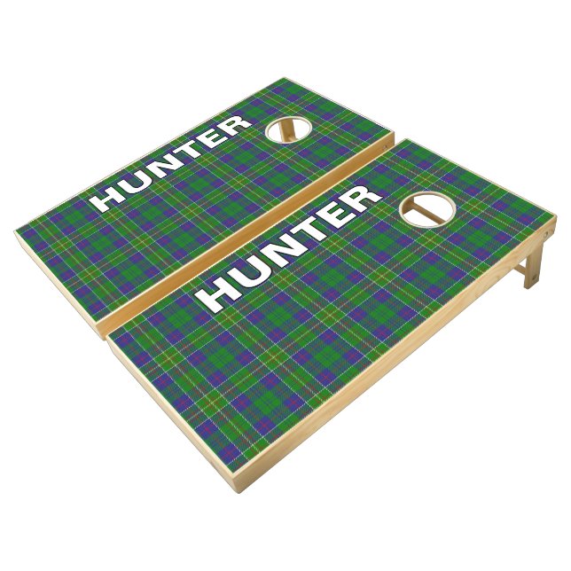 Scots Games Clan Hunter Tartan Plaid (Angled)