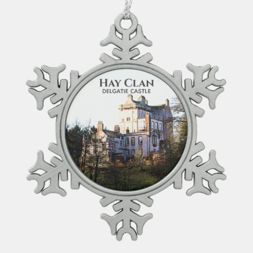 Scots Hay Clan  Castle Snowflake Pewter Ornament