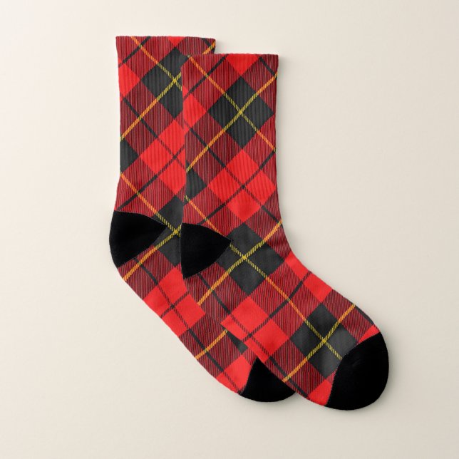 Scots Style Clan Wallace Tartan Plaid Socks (Pair)