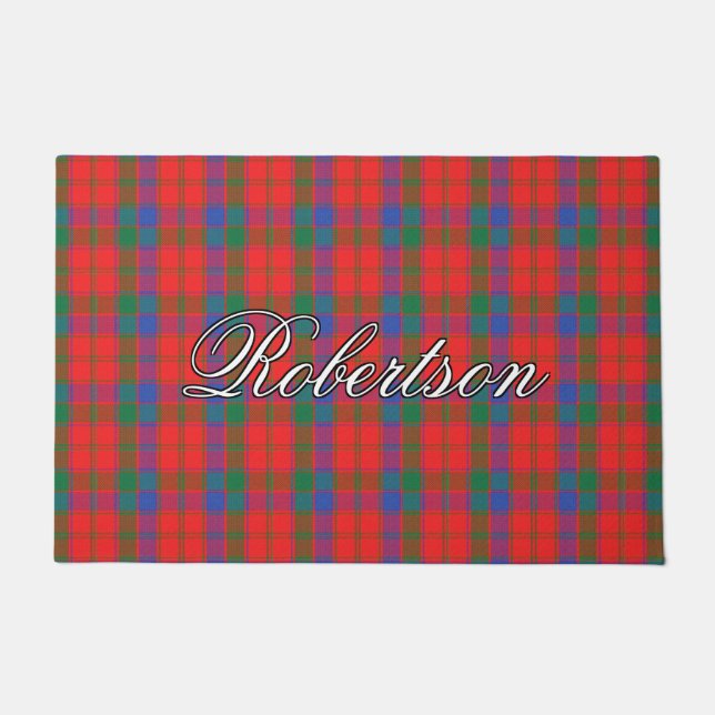 Scots Vista Clan Robertson Tartan Plaid Doormat (Front)