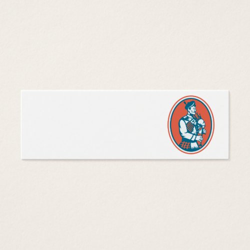 Scotsman Scottish Bagpipes Retro Business Card
