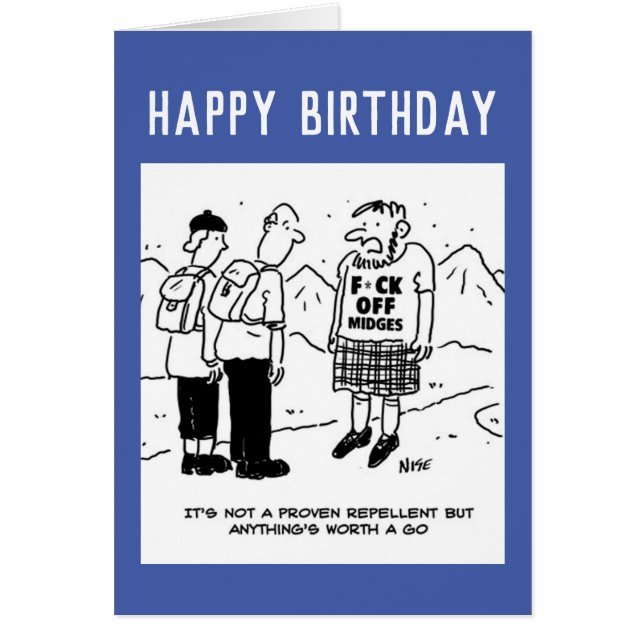 Scotsman's Attempt at repelling midges Cards (Front)