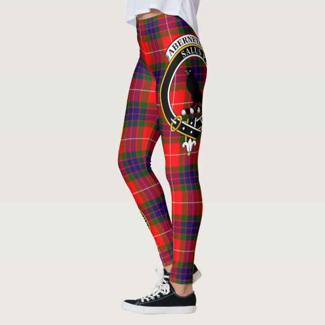 Scotstee Clan Abernethy Crest Tartan Women Legging (Left)