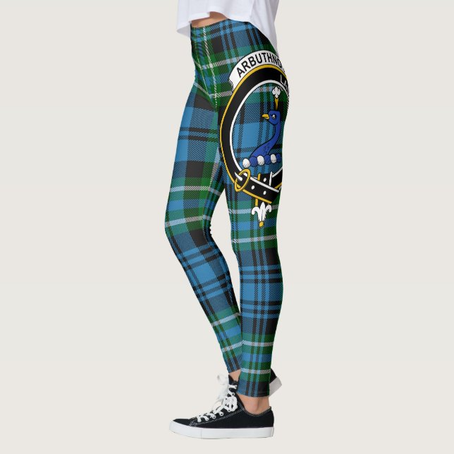 Scotstee Clan Arbuthnott Hunting Crest Tartan Wome Leggings (Left)