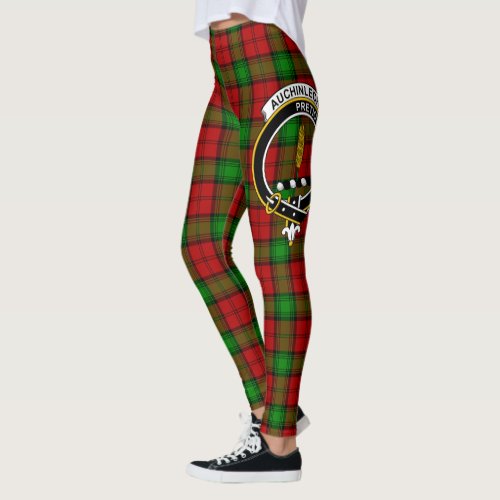 Scotstee Clan Auchinleck Crest Tartan Women Leggings