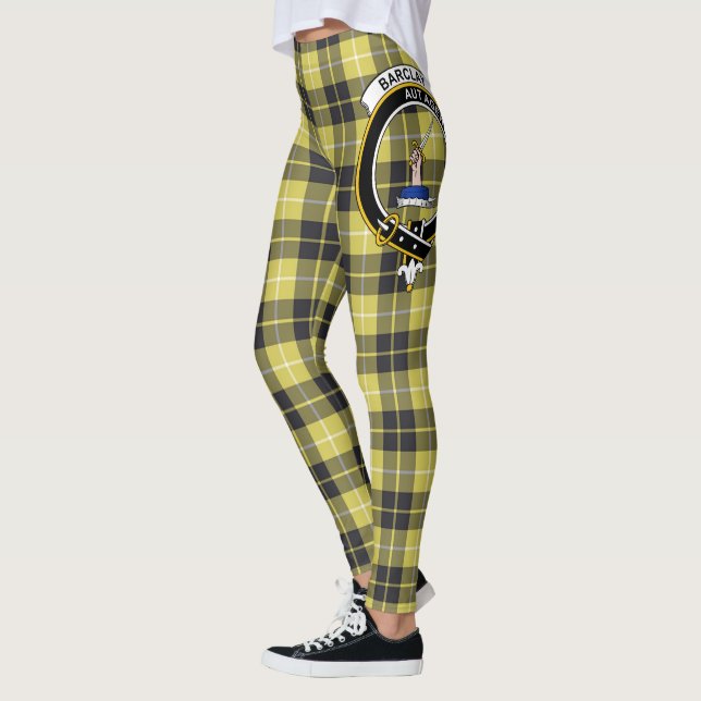 Scotstee Clan Barclay Dress Modern Crest Tartan Leggings (Left)