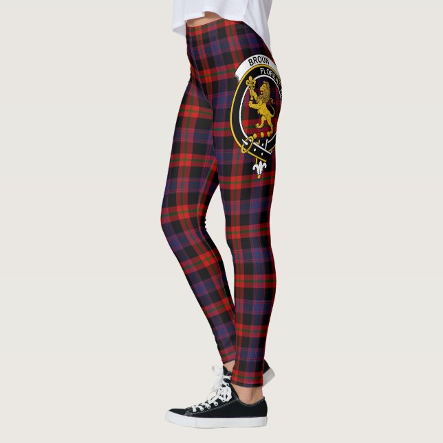 Scotstee Clan Broun Crest Tartan Women Leggings (Left)
