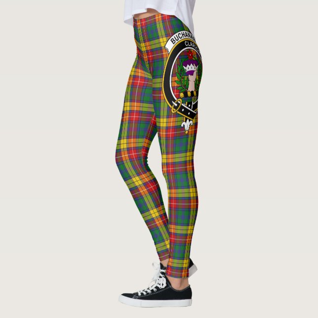 Scotstee Clan Buchanan Crest Tartan Women Leggings (Left)