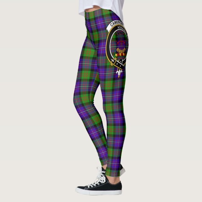 Scotstee Clan Cameron Crest Tartan Women Leggings (Left)