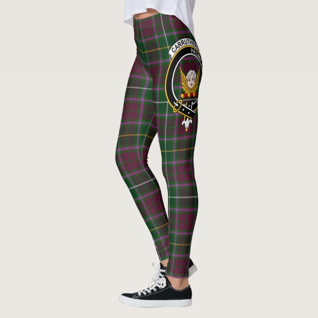 Scotstee Clan Carruthers Crest Tartan Women Leggings (Left)