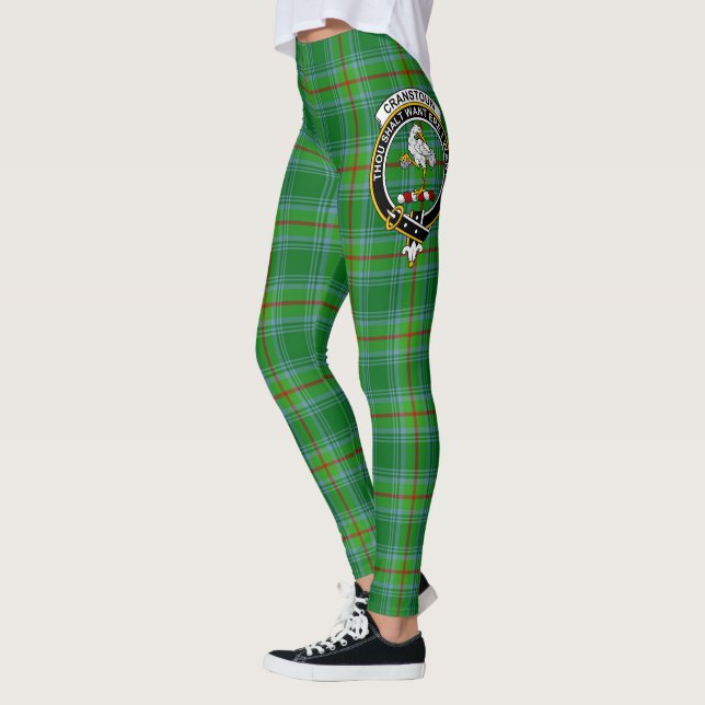 Scotstee Clan Cranstoun Ancient Crest Tartan Women Leggings (Left)