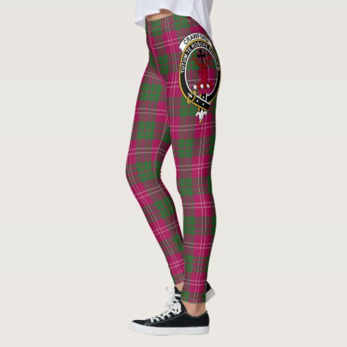 Scotstee Clan Crawford Modern Crest Tartan Women  Leggings