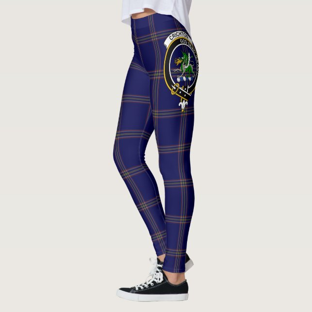 Scotstee Clan Crichton Crest Tartan Women Leggings (Left)